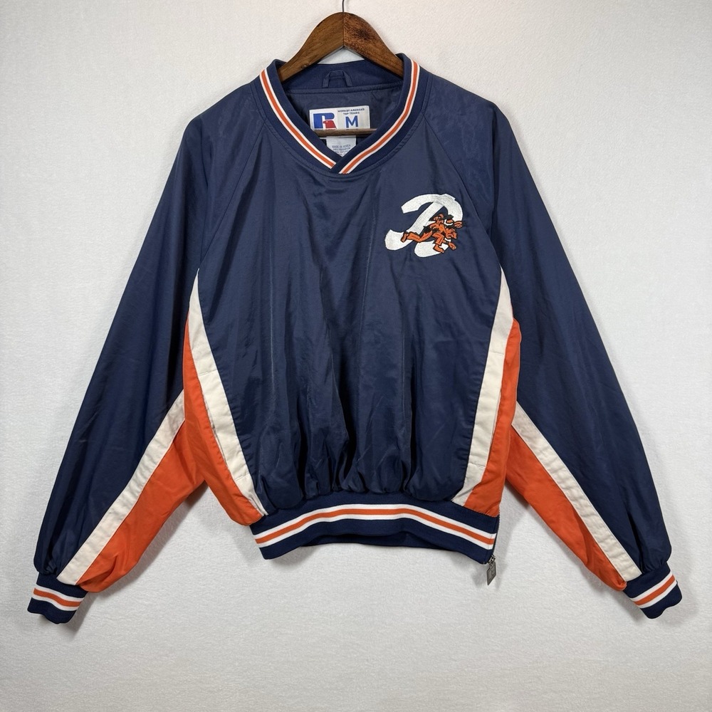 Vintage Russell Athletic Windbreaker Mens M Starter Style‎ 90s Pullover Side Zip